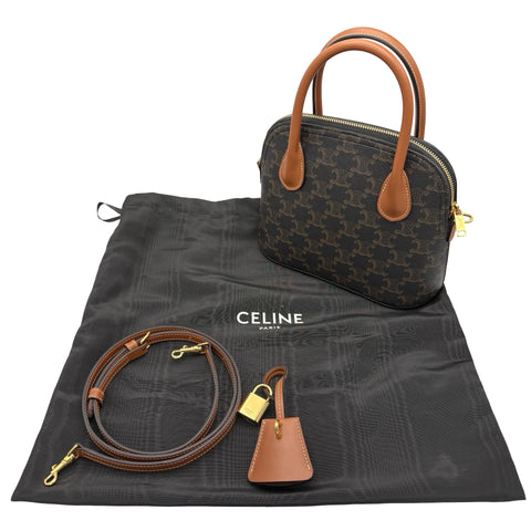 【美品】 CELINE セリーヌ TEEN HONORINE 2WAY SHOULDER BAG ティーンオノリン2WAYショルダーバッグ F・CE1265 ブラウン キャンバス/カーフレザー 中古 USED バッグ