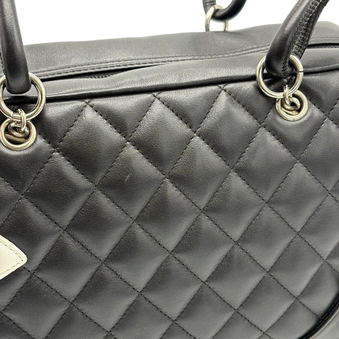 【中古】 CHANEL シャネル CAMBON LIGNE BOWLING カンボンラインボーリングバッグ ハンドバッグ 10番台(2005~2006年) ブラック カーフスキン 中古 USED バッグ