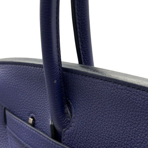 【中古】 Hermes エルメス BIRKIN30 バーキン30 ハンドバッグ C刻(2018年) ブルーエンカー/ボルドー トゴ 中古 USED バッグ