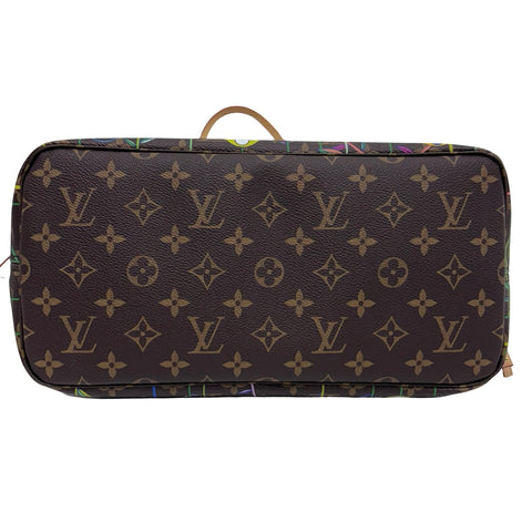 【美品】 LV×TM ルイヴィトン×村上隆 NEVERFULLMM(M13271) ネヴァーフルMM トートバッグ ICチップ(2021年～) モノグラム キャンバス 中古 USED バッグ