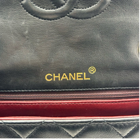 【中古】 CHANEL シャネル MINI MATELASSE ミニマトラッセ ショルダーバッグ 1番台(1990年) ブラック ラムスキン 中古 USED バッグ