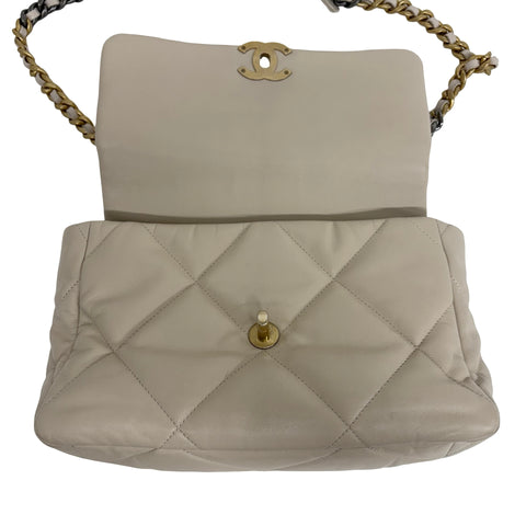【中古】 CHANEL シャネル CHANEL 19 シャネル19 チェーンショルダー 30番台(2020年) ベージュ ラムスキン 中古 USED バッグ