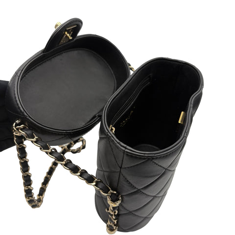 【中古】 CHANEL シャネル バニティチェーンショルダーバッグ  ブラック ラムスキン ランダム番(2021～年) ブランドバッグ ショルダーバッグ  中古品 レディース