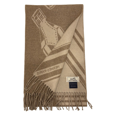 [Brand new, unused] Hermes cashmere scarf "Zigzag Sangle" H394808T01 100% cashmere 170cm scarf Hermes scarf present gift