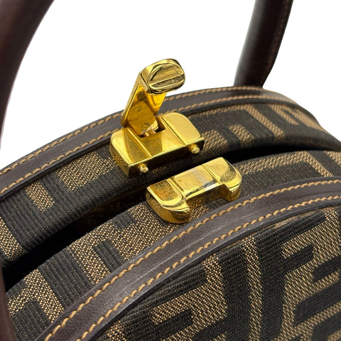 【中古】 FENDI フェンディ ZUCCA HANDBAG ズッカハンドバッグ ショルダーバッグ ブラウン キャンバス 中古 USED バッグ