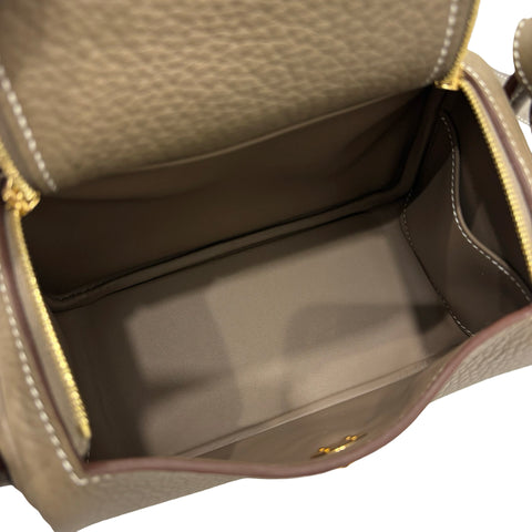 【新品未使用】 Hermes エルメス MINI LINDY ミニリンディ ショルダーバッグ W刻(2024年) エトゥープ トゴ 新品未使用 NEW バッグ