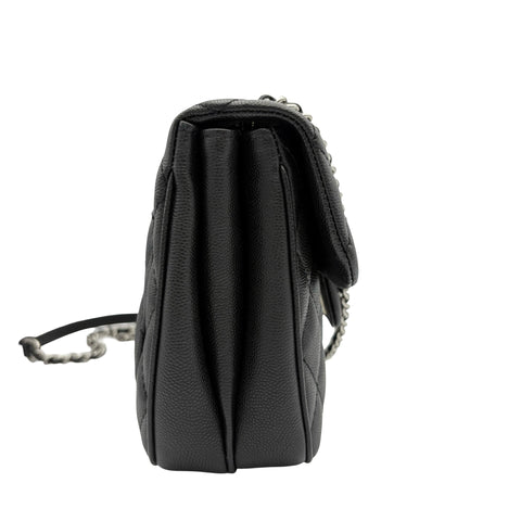 【美品】 CHANEL シャネル MATELASSE SHOULDERBAG マトラッセチェーンショルダーバッグ ショルダーバッグ 25番台(2017-2018年) ブラック キャビアスキン 中古 USED バッグ