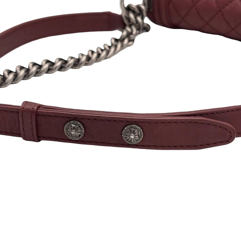 【中古】 CHANEL シャネル BOY CHANEL ボーイシャネル ショルダーバッグ 19番台(2014年) ワイレッド レザー 中古 USED バッグ