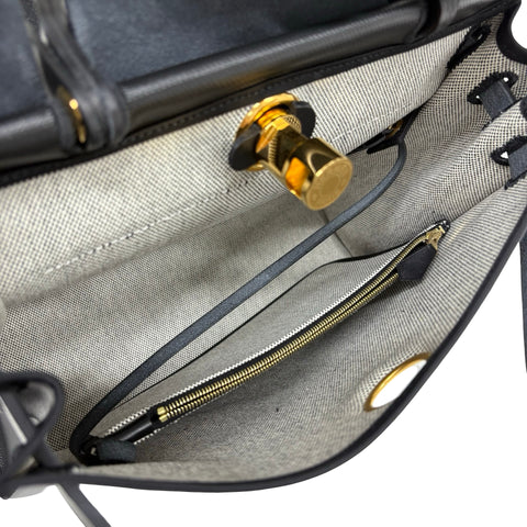 【中古】 Hermes エルメス HERBAG 31 エールバッグ31 ショルダーバッグ B刻(2023年) ブラック トワルアッシュ・ベルリンヌ×レザー 中古 USED バッグ