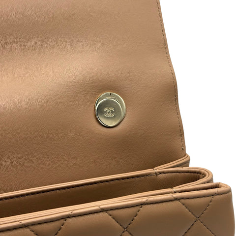 【中古】 CHANEL シャネル TRENDY CC BAG トップハンドル バッグ ハンドバッグ ランダム番(2021年～) ベージュ系 ラムスキン 中古 USED バッグ