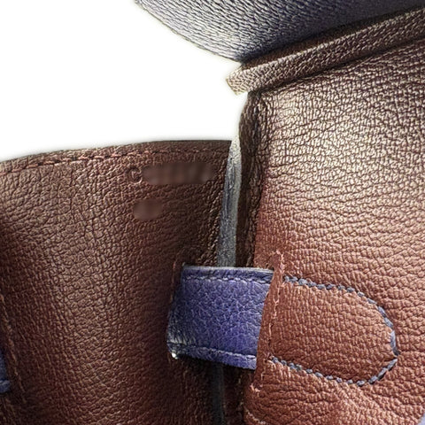 【中古】 Hermes エルメス BIRKIN30 バーキン30 ハンドバッグ C刻(2018年) ブルーエンカー/ボルドー トゴ 中古 USED バッグ