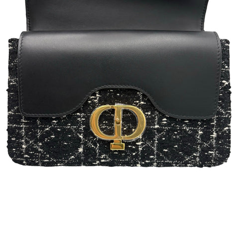 【美品】 Christian Dior クリスチャン ディオール JOLLY MINI ジョリー トップハンドルバッグ スモール ショルダーバッグ ブラック ツイード 美品 USED バッグ