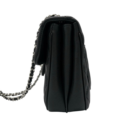 【美品】 CHANEL シャネル MATELASSE SHOULDERBAG マトラッセチェーンショルダーバッグ ショルダーバッグ 25番台(2017-2018年) ブラック キャビアスキン 中古 USED バッグ