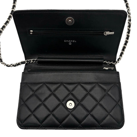 【中古】 CHANEL シャネル CHAIN WALLET チェーンウォレット ショルダーバッグ 31番台(2021年) ブラック キャビアスキン 美品 USED バッグ