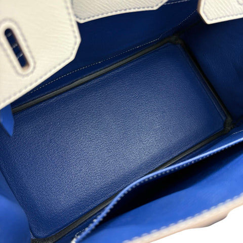 【中古】 Hermes エルメス BIRKIN25 バーキン25 ハンドバッグ A刻(2017年) クレ/ブルー系 エプソン パーソナルオーダー 中古 USED バッグ