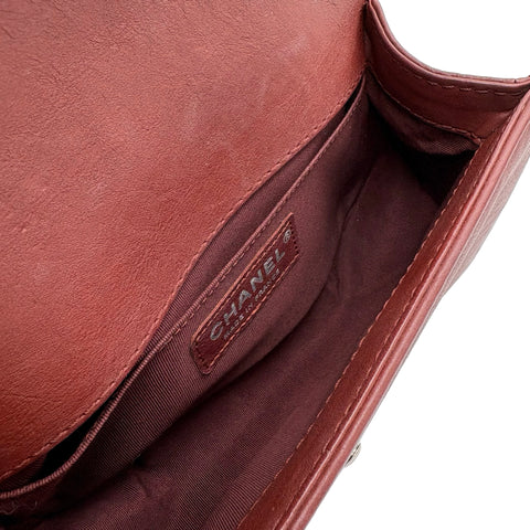 【中古】 CHANEL シャネル BOY CHANEL ボーイシャネル ショルダーバッグ 19番台(2014年) ワイレッド レザー 中古 USED バッグ