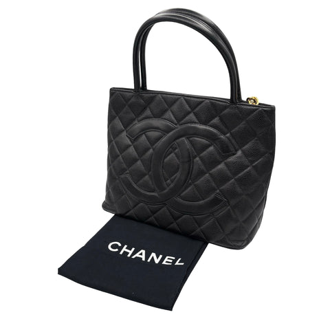 【中古】 CHANEL シャネル  復刻トート トートバッグ ブラック キャビアスキン 中古 USED バッグ