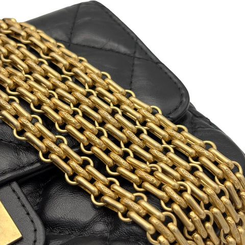 【美品】 CHANEL シャネル MINI CHAIN SHOULDER BAG ミニチェーンショルダーバッグ チェーンウォレット ランダム番(2021年~) ブラック ラムスキン 中古 USED バッグ