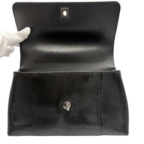 【中古】 CHANEL シャネル COCO HANDLE BAG ココハンドル ショルダーバッグ 21番台(2016年) ブラック リザード USED USED バッグ