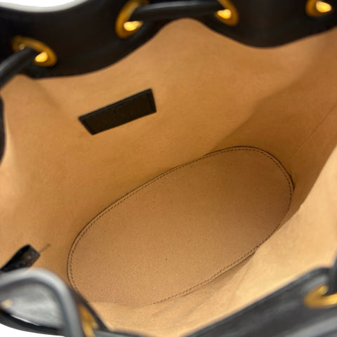 【中古】 GUCCI グッチ BAMBOO DIANA 2WAY DRAWSTRING BAG バンブー ダイアナ 2WAY巾着バッグ ショルダーバッグブラック レザー 中古 USED バッグ