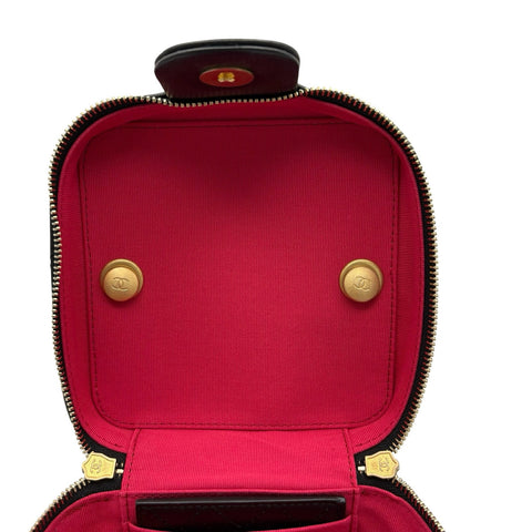 【中古】 CHANEL シャネル VANITYBAG  バニティバッグ ブラック カーフスキン ブランドバッグ ショルダーバッグ 中古品