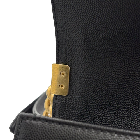 【中古】CHANEL シャネル BOY CHANEL SHOULDER BAG ボーイシャネル ショルダーバッグ ランダム番(2021年～) BLACK CAVIAR SKIN 中古 USED バッグ