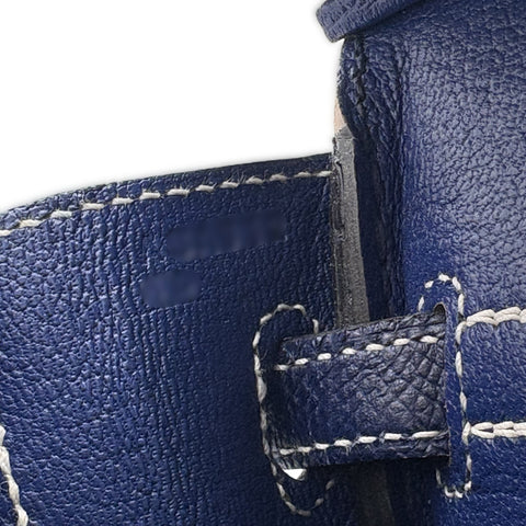 【中古】 Hermes エルメス BIRKIN25 バーキン25 ハンドバッグ A刻(2017年) クレ/ブルー系 エプソン パーソナルオーダー 中古 USED バッグ
