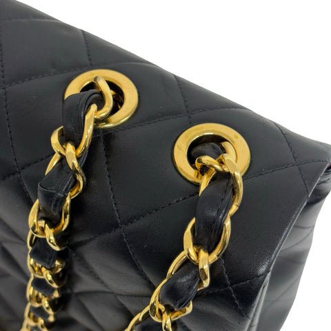 【中古】 CHANEL シャネル JUMBO CLASSIC FLAP デカマトラッセ ショルダーバッグ 3番台(1995年) ブラック ラムスキン ヴィンテージ 中古 USED バッグ