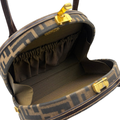 【中古】 FENDI フェンディ ZUCCA HANDBAG ズッカハンドバッグ ショルダーバッグ ブラウン キャンバス 中古 USED バッグ