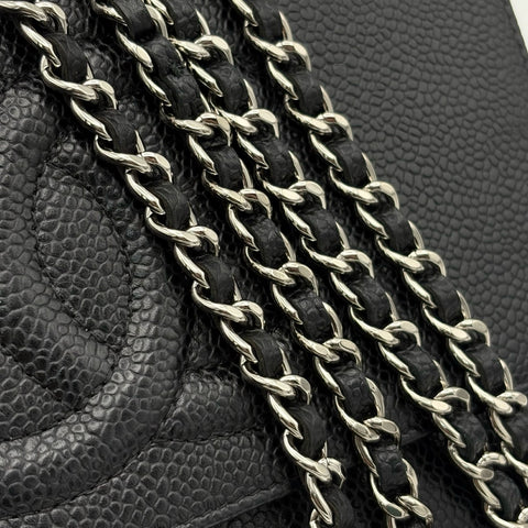 【中古】 CHANEL シャネル CHAIN WALLET チェーンウォレット ショルダーバッグ 19番台(2013~2015年) ブラック キャビアスキン 中古 USED バッグ