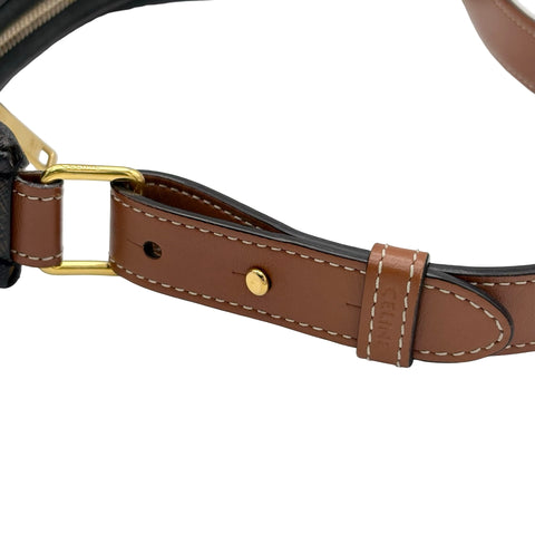 【中古】 CELINE セリーヌ AVA TRIOMPHE アヴァ トリオンフ  ショルダーバッグ ブラウン キャンバス カーフスキン USED USED バッグ