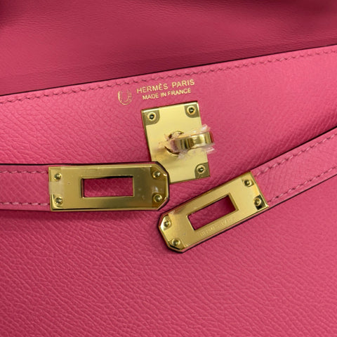 【美品】 Hermes エルメス MINI KELLY ミニケリー ハンドバッグ Ｄ刻 (2019年) ローズリップスティック エプソン 中古 USED バッグ