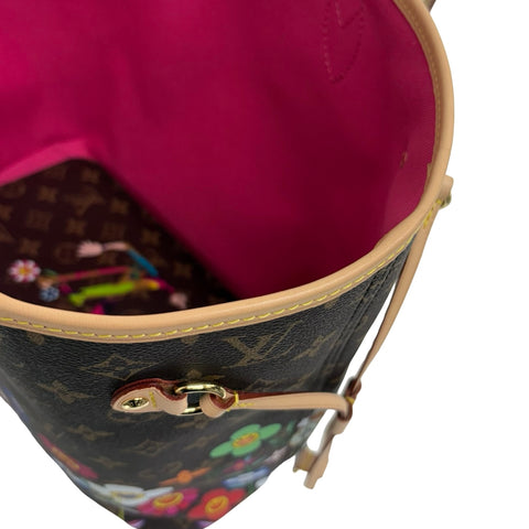 【美品】 LV×TM ルイヴィトン×村上隆 NEVERFULLMM(M13271) ネヴァーフルMM トートバッグ ICチップ(2021年～) モノグラム キャンバス 中古 USED バッグ