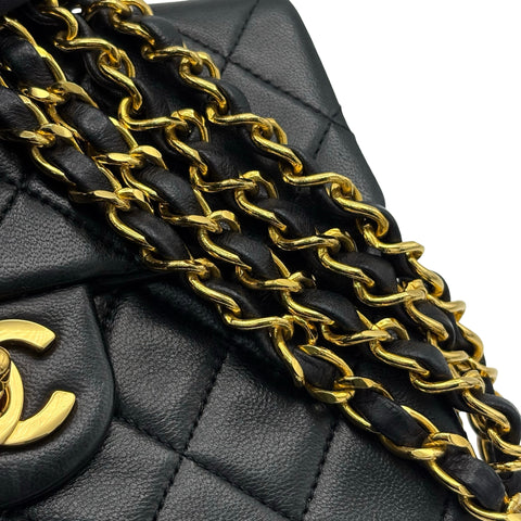 【中古】 CHANEL シャネル MINI MATELASSE ミニマトラッセ ショルダーバッグ 1番台(1990年) ブラック ラムスキン 中古 USED バッグ