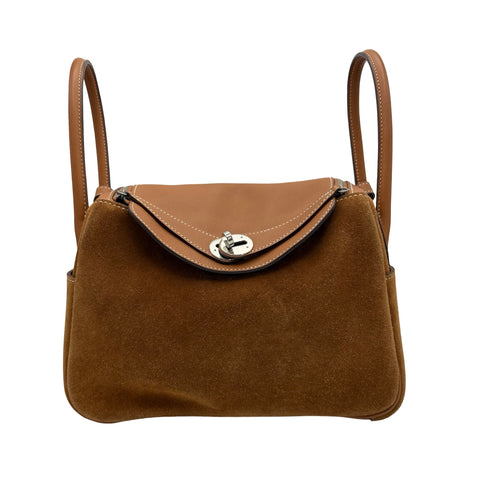 【中古】 Hermes エルメス LINDY26 リンディ26   スウェード/スイフト ▢R(2014年) ブランドバッグ ショルダーバッグ  中古品 レディース