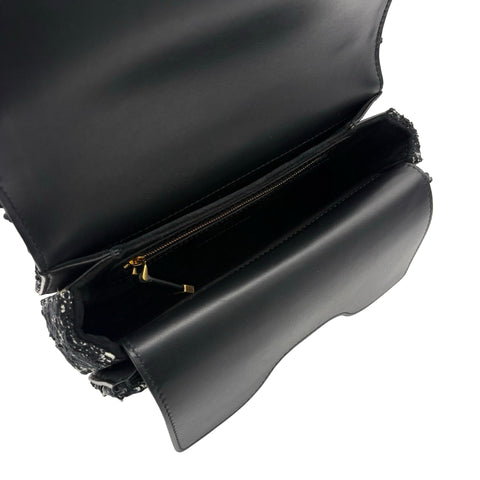 【美品】 Christian Dior クリスチャン ディオール JOLLY MINI ジョリー トップハンドルバッグ スモール ショルダーバッグ ブラック ツイード 美品 USED バッグ