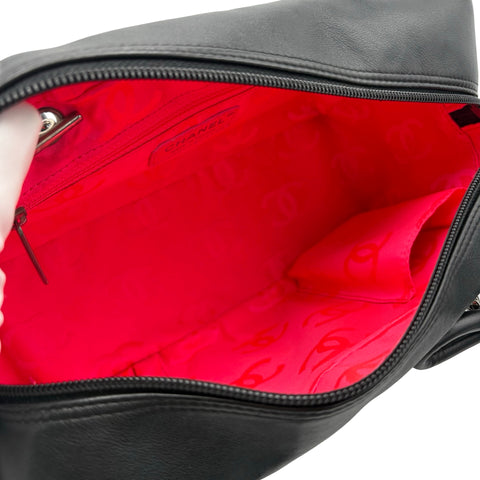 【中古】 CHANEL シャネル CAMBON LIGNE BOWLING カンボンラインボーリングバッグ ハンドバッグ 10番台(2005~2006年) ブラック カーフスキン 中古 USED バッグ