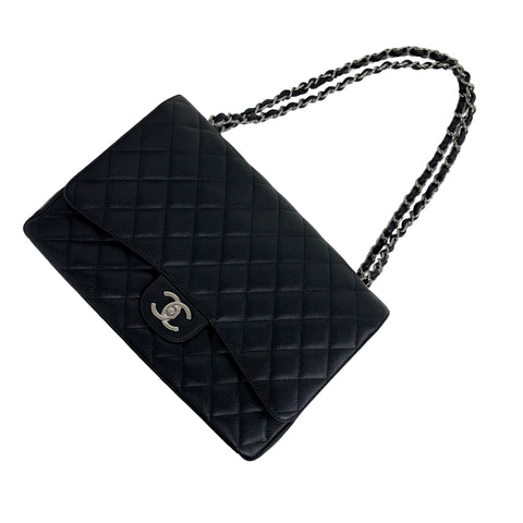 【中古】 CHANEL シャネル MATELASSE CHAIN SHOULDER BAG マトラッセ チェーンショルダーバッグ ショルダーバッグ 18番台(2014年) ブラック キャビアスキン 中古 USED バッグ