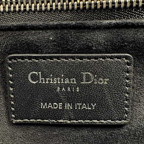 【中古】Christian Dior クリスチャン ディオール LADY DIOR MEDIUM BAG レディディオール ミディアム ハンドバッグ 14-BO-1210(2020年) ブラック ラムスキン 中古 USED バッグ