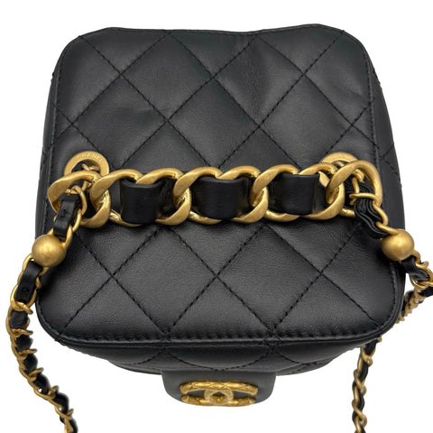 【中古】 CHANEL シャネル VANITYBAG  バニティバッグ ブラック カーフスキン ブランドバッグ ショルダーバッグ 中古品