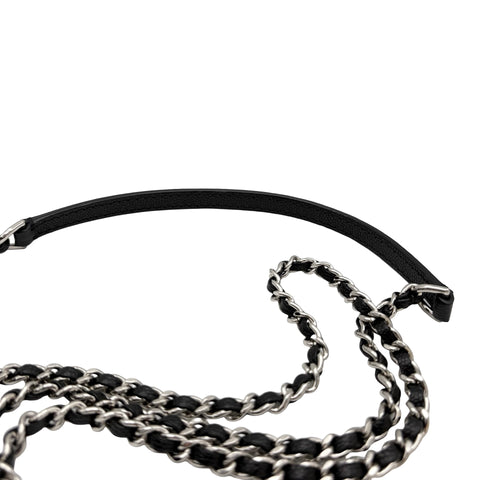 【美品】 CHANEL シャネル MATELASSE SHOULDERBAG マトラッセチェーンショルダーバッグ ショルダーバッグ 25番台(2017-2018年) ブラック キャビアスキン 中古 USED バッグ