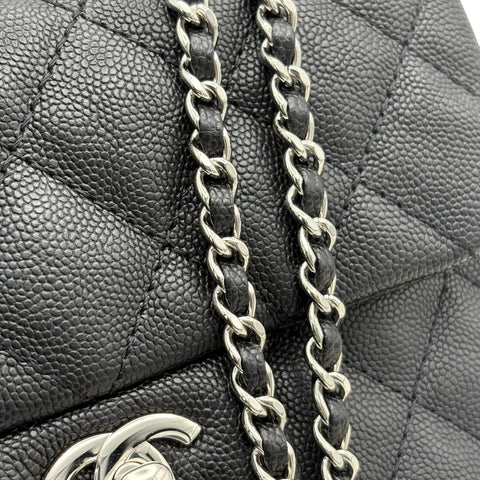 【美品】 CHANEL シャネル MATELASSE SHOULDERBAG マトラッセチェーンショルダーバッグ ショルダーバッグ 25番台(2017-2018年) ブラック キャビアスキン 中古 USED バッグ