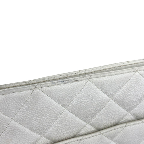 【中古】 CHANEL シャネル 復刻TOTE BAG 復刻トートバッグ トートバッグ 5番台(1994年) ホワイト キャビアスキン 中古 USED バッグ