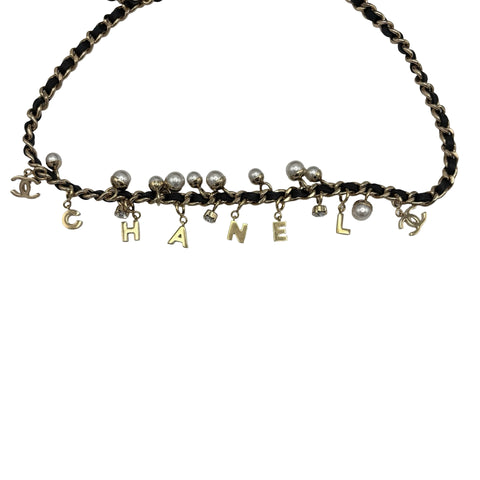 【中古】 CHANEL シャネル PEARL CHARMS WALLET ON CHAIN BAG パールチャームチェーンウォレット チェーンウォレット 27番台(2018~2019年) ブラック カーフスキン 中古 USED バッグ