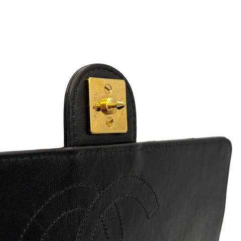 【中古】 CHANEL シャネル PUSHLOCKSHOULDERBAG プッシュロック ショルダーバッグ 5番台(1999‐2000年) ブラック ラムスキン 中古 USED バッグ