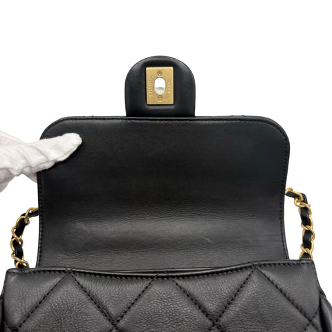 【中古】 CHANEL シャネル MATELASSE 2WAY CHAIN SHOULDER BAG マトラッセ ショルダーバッグ JA******(ICチップ 2021年~) ブラック カーフスキン 中古 USED バッグ