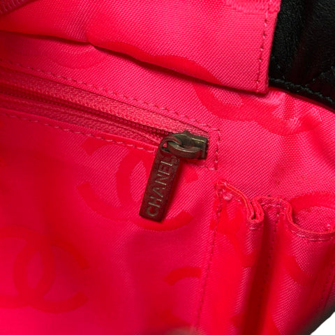 【中古】 CHANEL シャネル CAMBON TOTEBAG カンボンライン トートバッグ 10番台(2005‐2006年) ブラック ラムスキン 中古 USED バッグ
