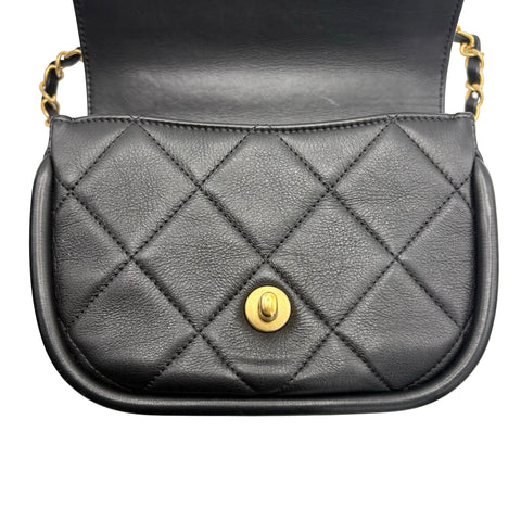 【中古】 CHANEL シャネル MATELASSE 2WAY CHAIN SHOULDER BAG マトラッセ ショルダーバッグ JA******(ICチップ 2021年~) ブラック カーフスキン 中古 USED バッグ