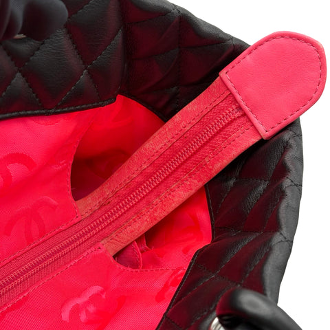 【中古】 CHANEL シャネル CAMBON TOTEBAG カンボンライン トートバッグ 16番台(2012‐2013年) ブラック ラムスキン 中古 USED バッグ