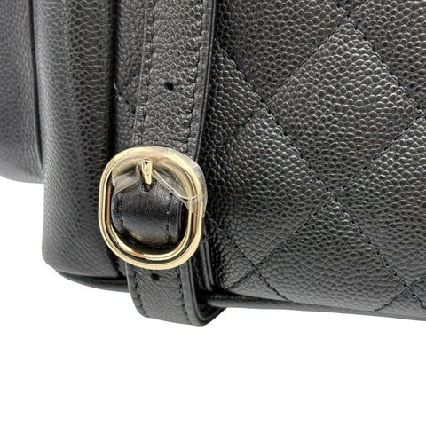 【未使用】 CHANEL シャネル SMALLBACKPACK マトラッセ スモールバックパック バックパック プレート(2021年～) ブラック キャビアスキン 未使用 NEW バッグ